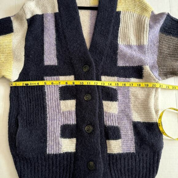 Closed Colorblocked Alpaca Wool Blend Oversized Cardigan - Picture 14 of 16